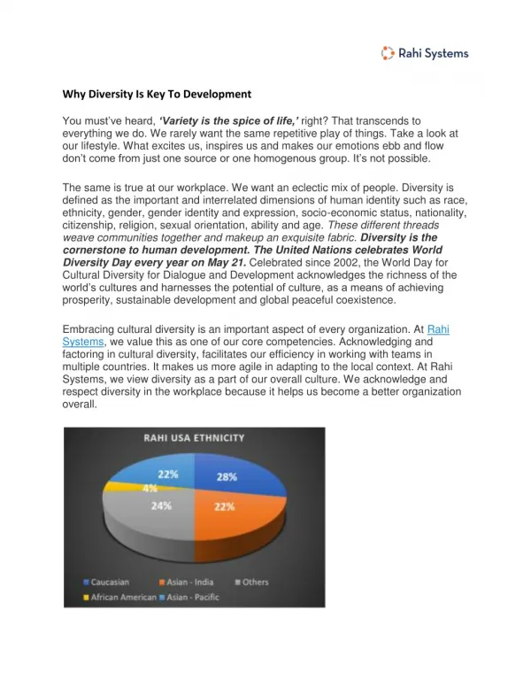 Workforce Diversity is Key to Development