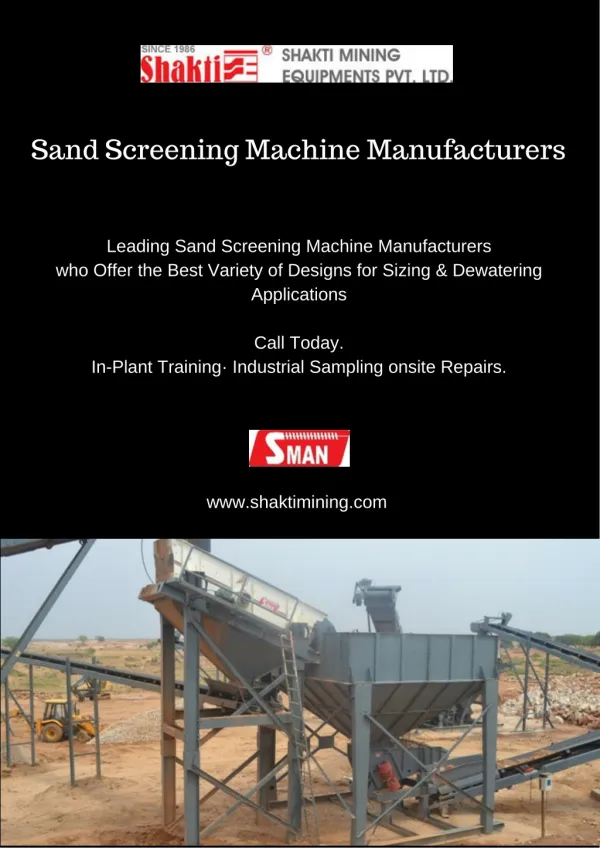 Sand Screening Machine Manufacturers