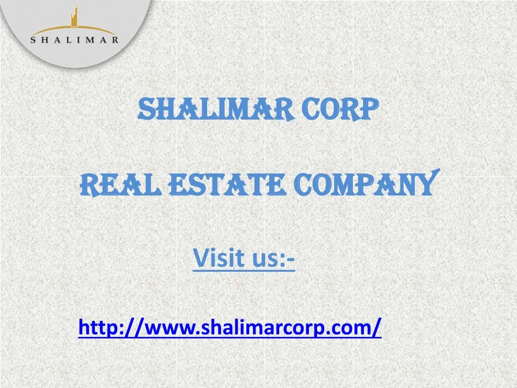shalimar corp real estate company