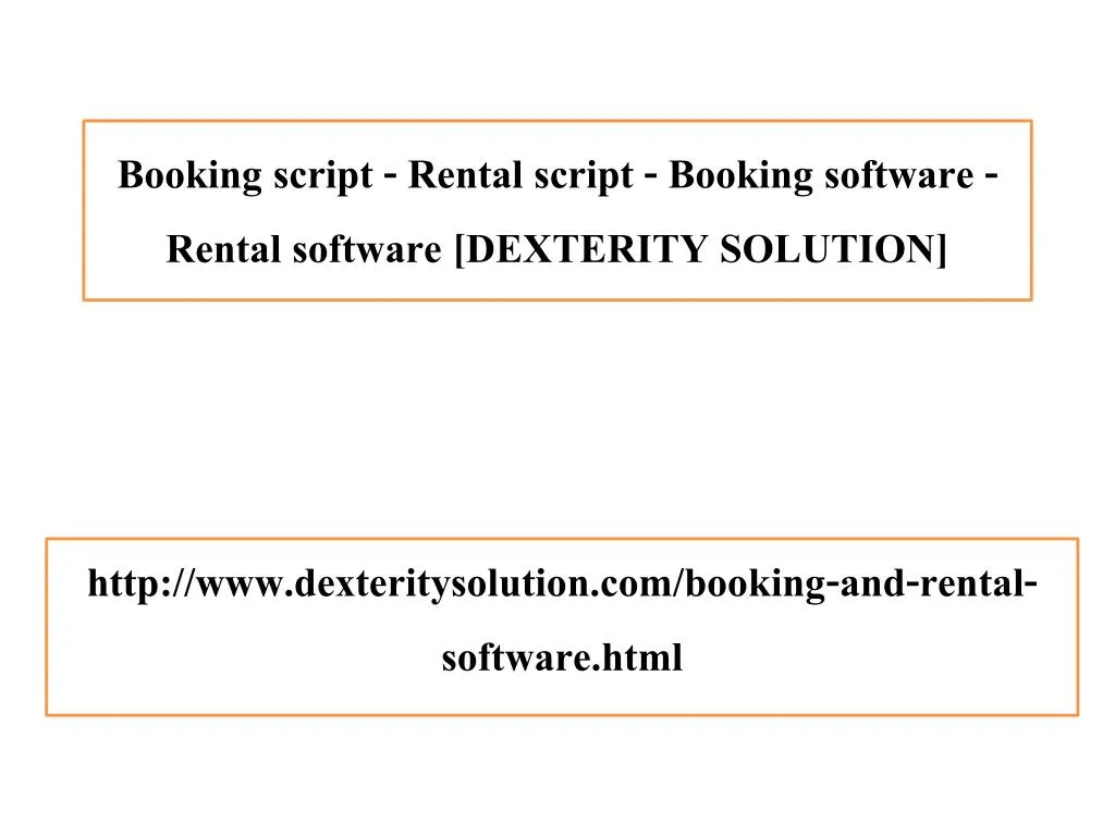 booking script rental script booking software rental software dexterity solution