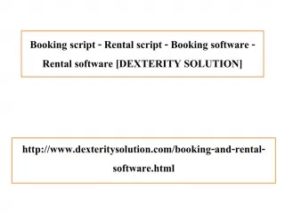 Booking script - Rental script - Booking software - Rental software - slide 1