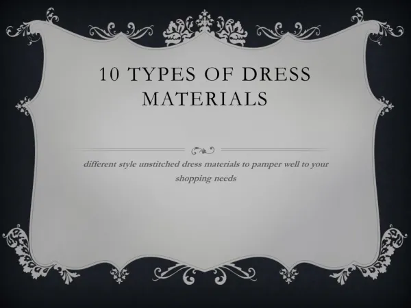 Types Of Dress Materials