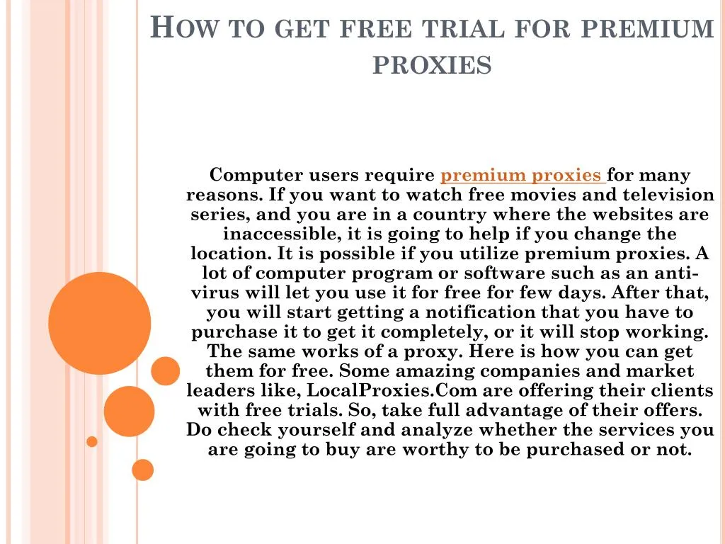 how to get free trial for premium proxies