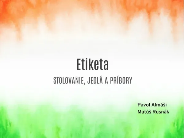 Etiketa Stolovanie