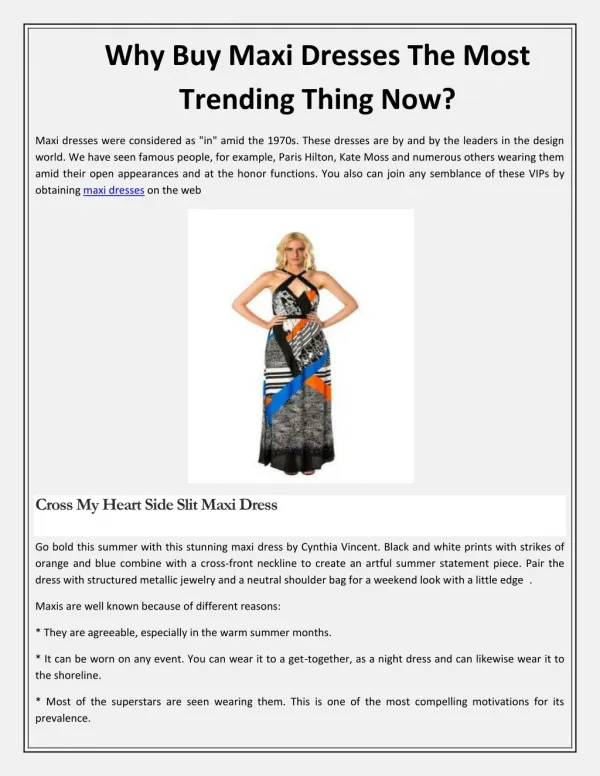 Buy Maxi Dresses | Shop Lexxa