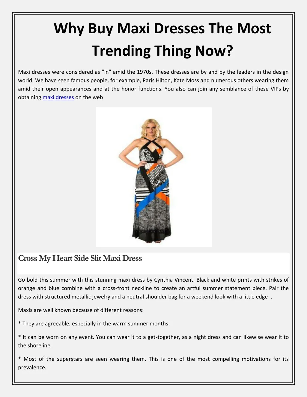 why buy maxi dresses the most trending thing now