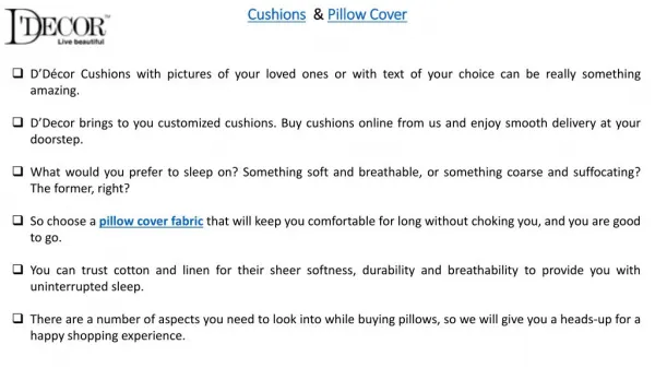 Cushions & Pillow Cover