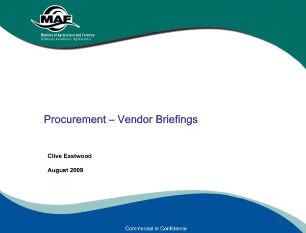 Procurement Vendor Briefings