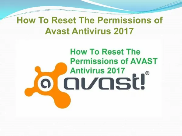 How to reset the permissions of avast antivirus 2017