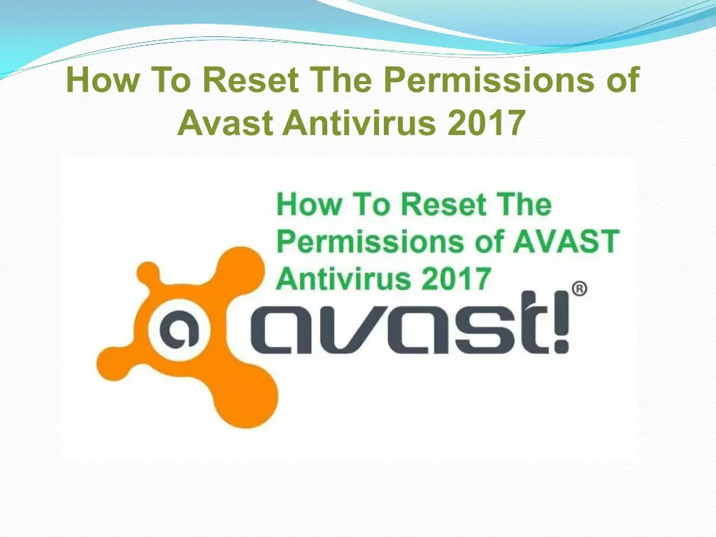 how to reset the permissions of avast antivirus