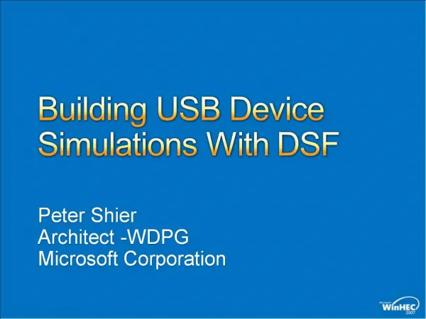 Building USB Device Simulations With DSF