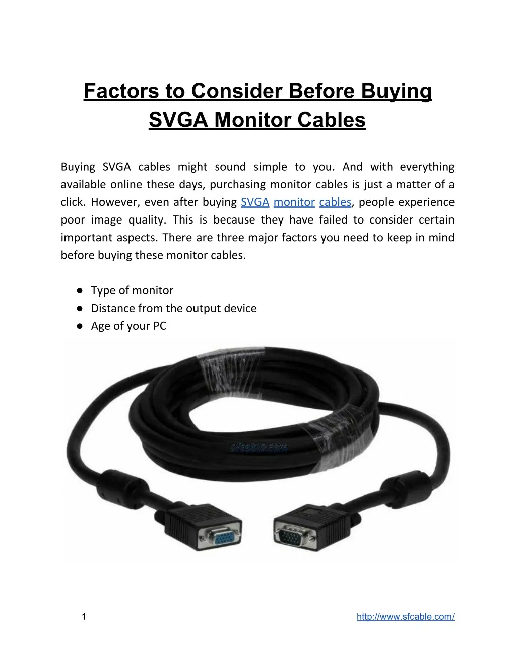 factors to consider before buying svga monitor
