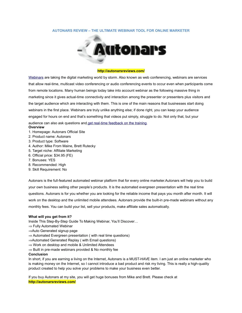 autonars review the ultimate webinar tool