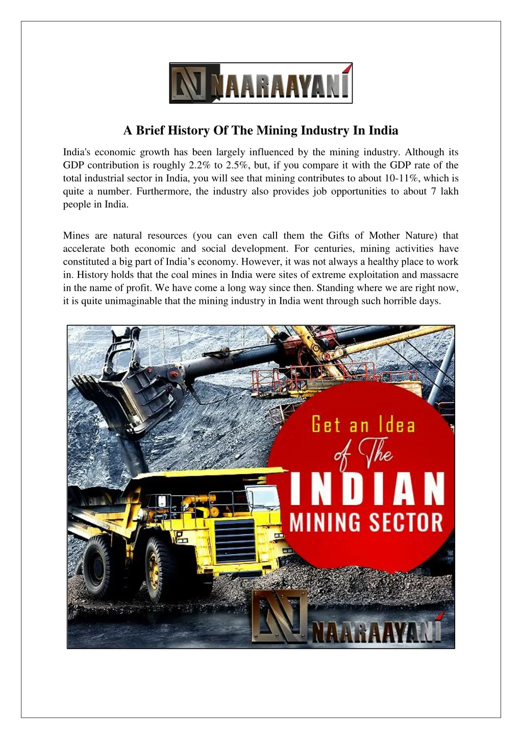 a brief history of the mining industry in india