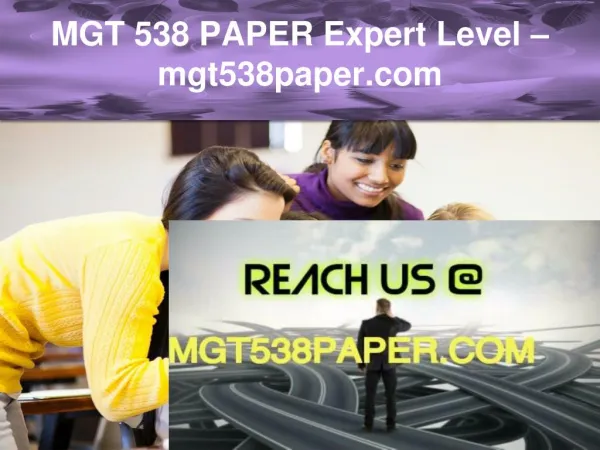 MGT 538 PAPER Expert Level –mgt538paper.com