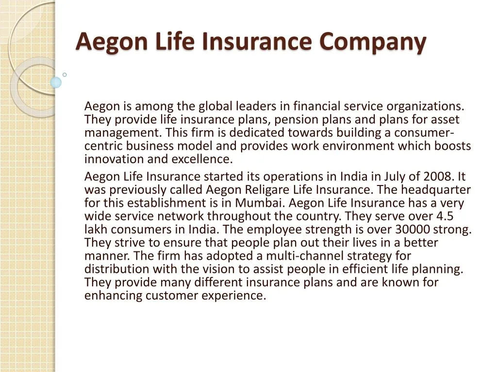 aegon life insurance company