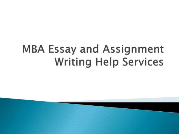 Online MBA Essay Writing Service