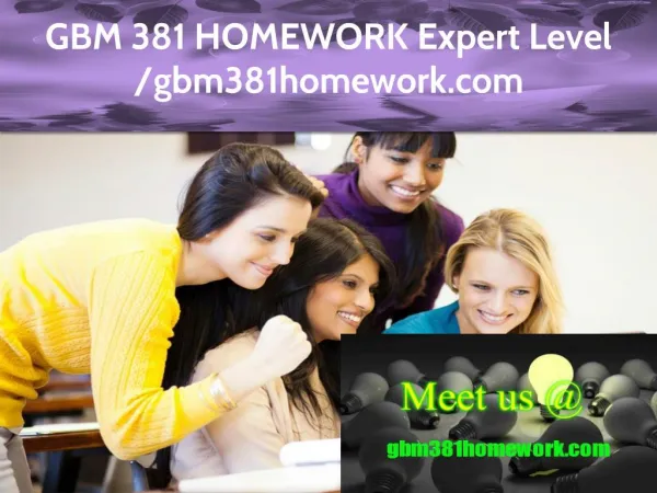 GBM 381 HOMEWORK Expert Level – gbm381homework.com