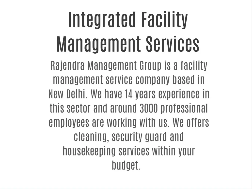 integrated facility integrated facility