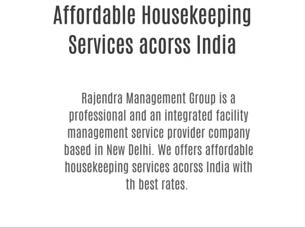 Affordable Housekeeping Services New Delhi