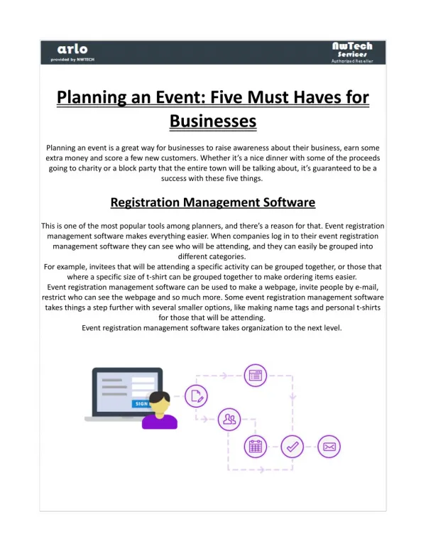 Planning an Event: Five Must Haves for Businesses By Nwtech-Services