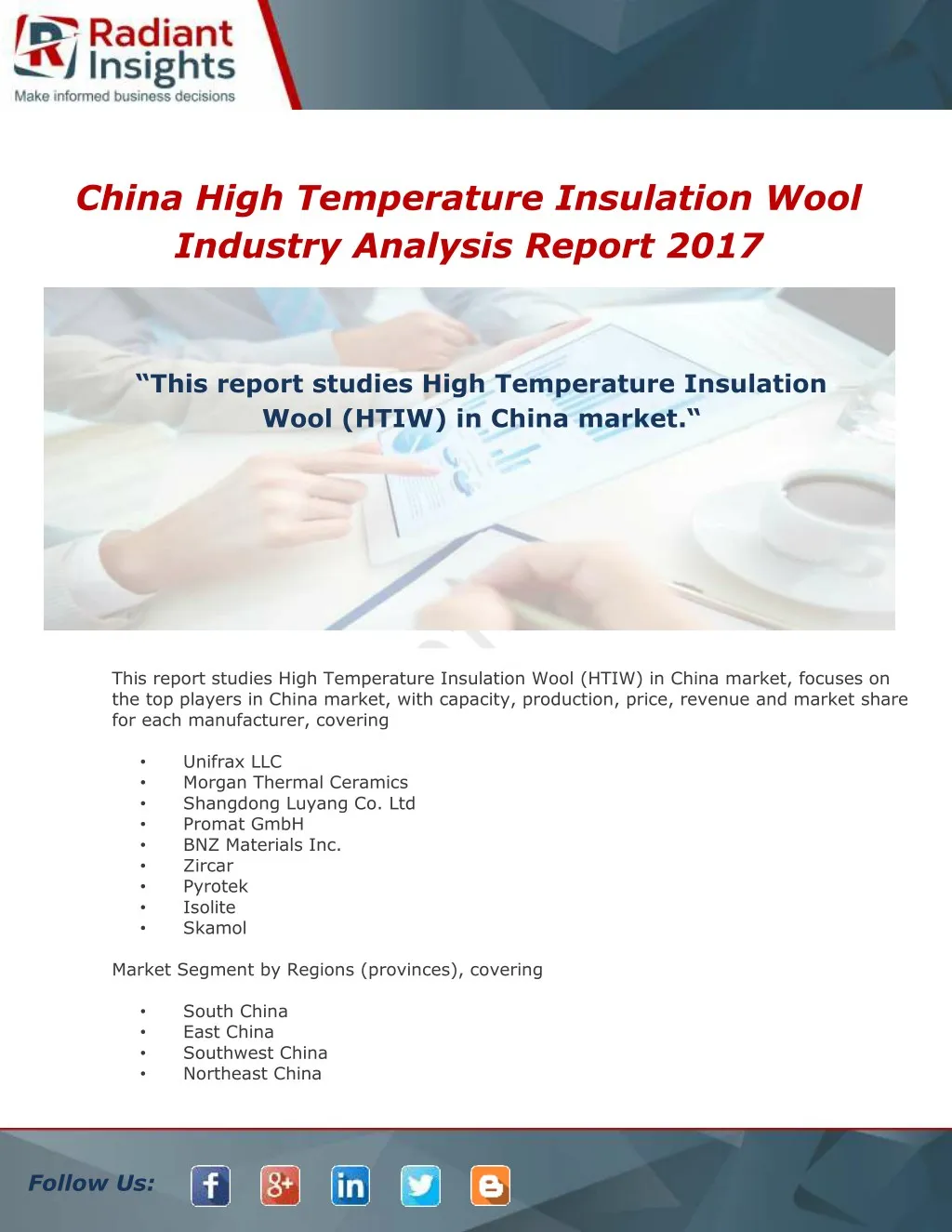 china high temperature insulation wool industry