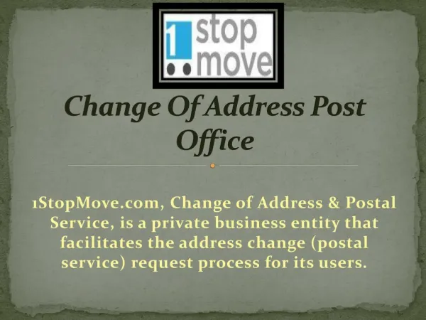 Change Of Address Post Office