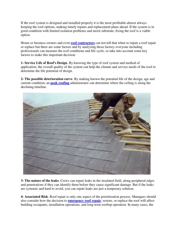 Top Factor To Decide Roof Repair, Recover and Replace Decision