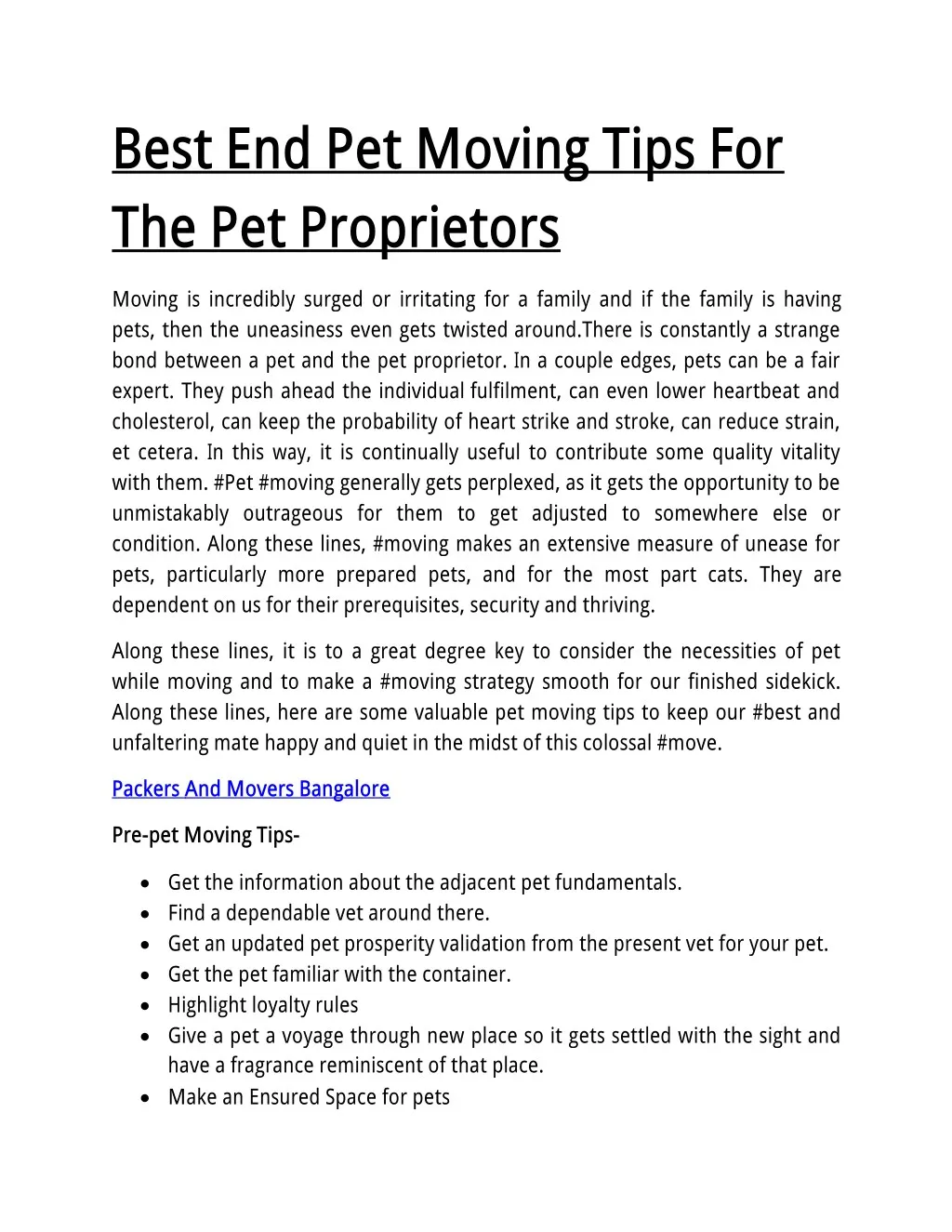 best end pet moving tips for the pet proprietors