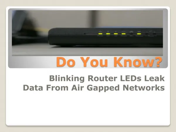 Do You Know Your Router May Leak Data?