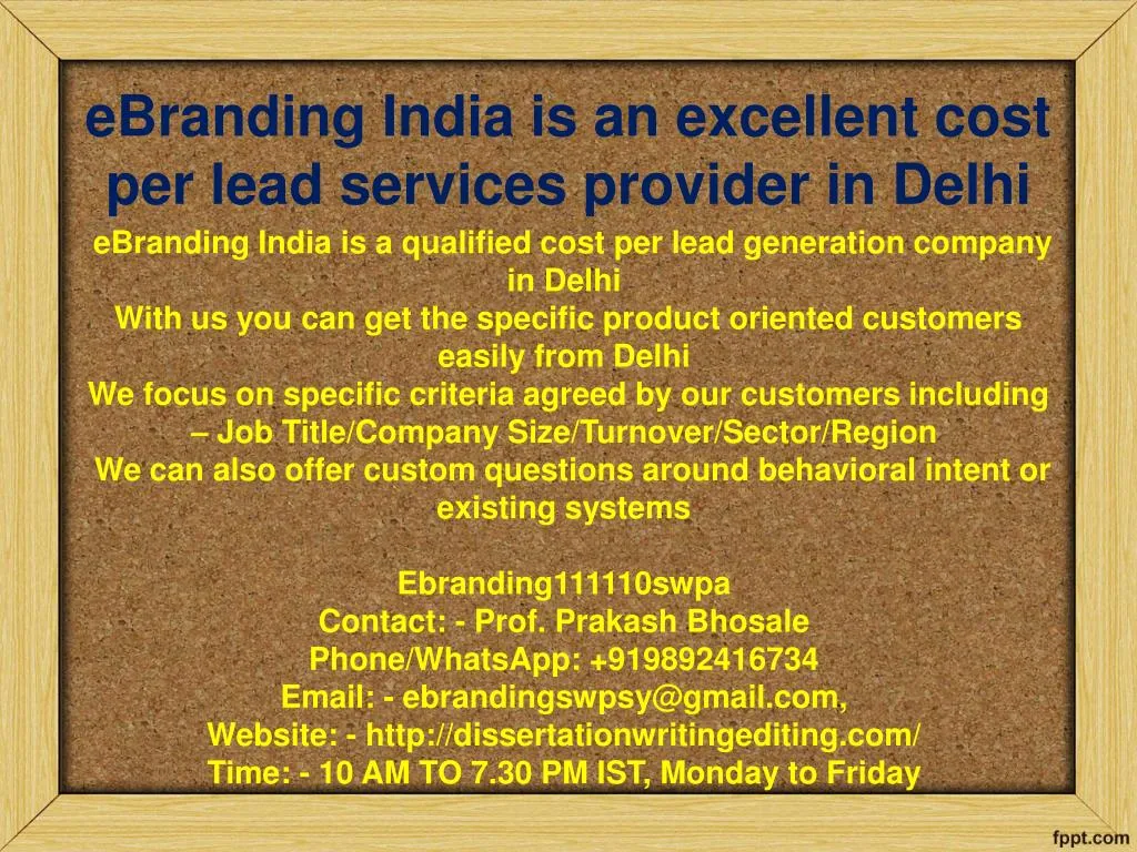 ebranding india is an excellent cost per lead services provider in delhi