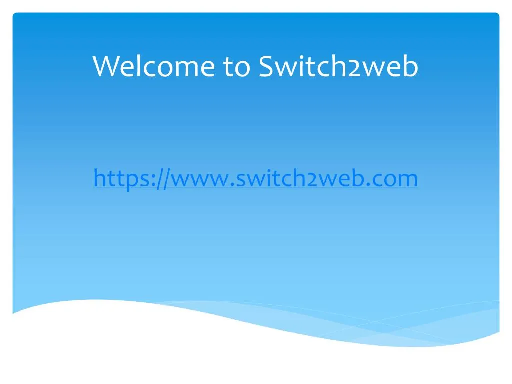 welcome to switch2web