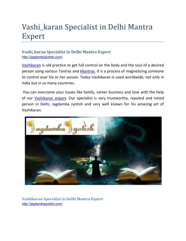 Vashikaran Specialist in Delhi Mantra Expert