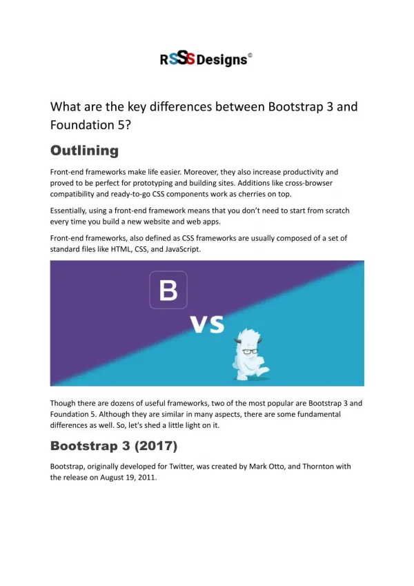 What are the key differences between Bootstrap 3 and Foundation 5?
