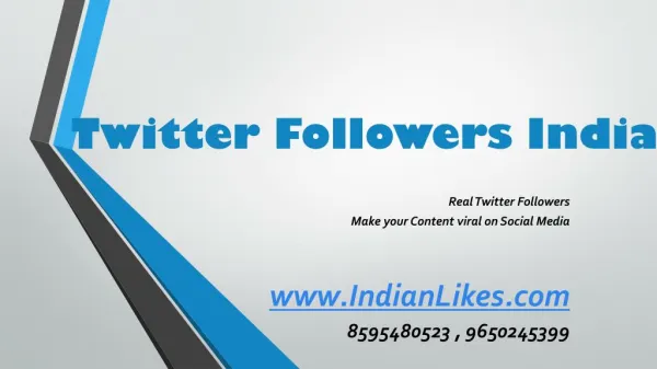 Buy Twitter Followers India