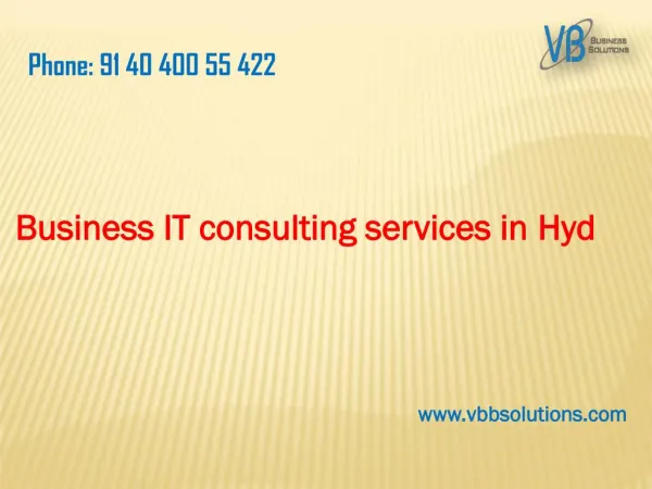 Business consulting services in Hyd