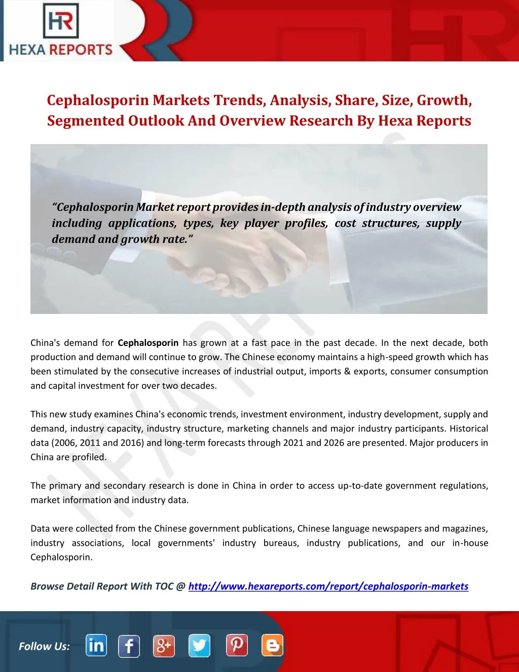 cephalosporin markets trends analysis share size