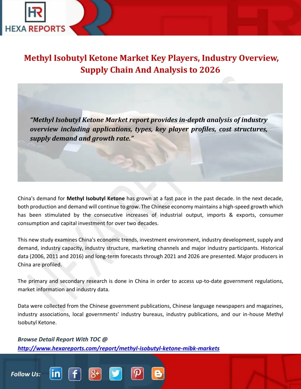 methyl isobutyl ketone market key players