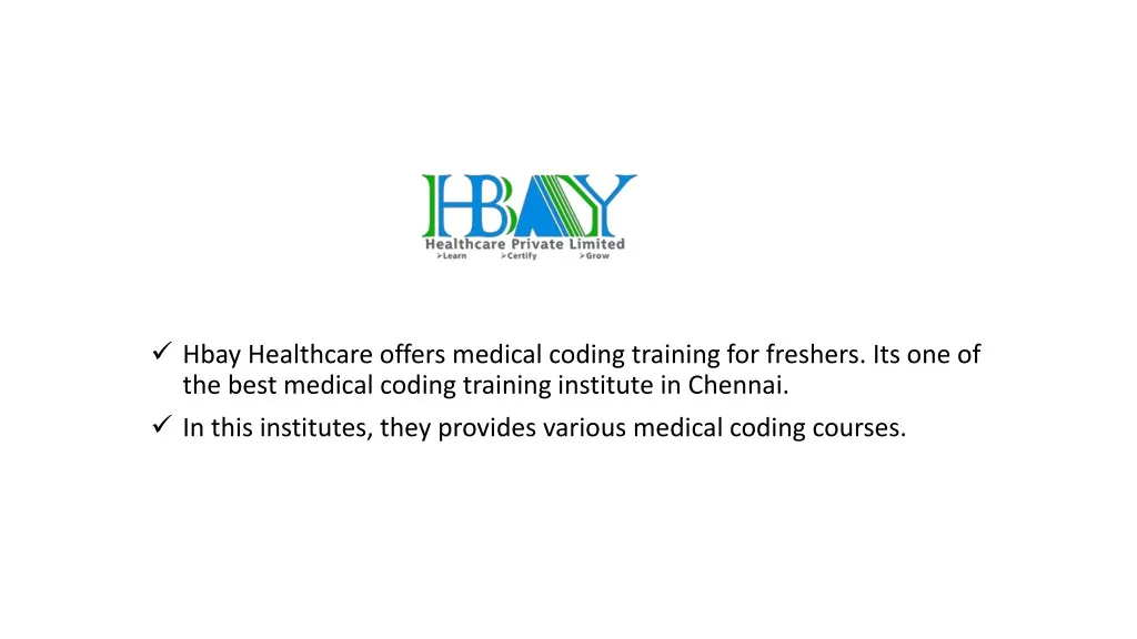 hbay healthcare offers medical coding training