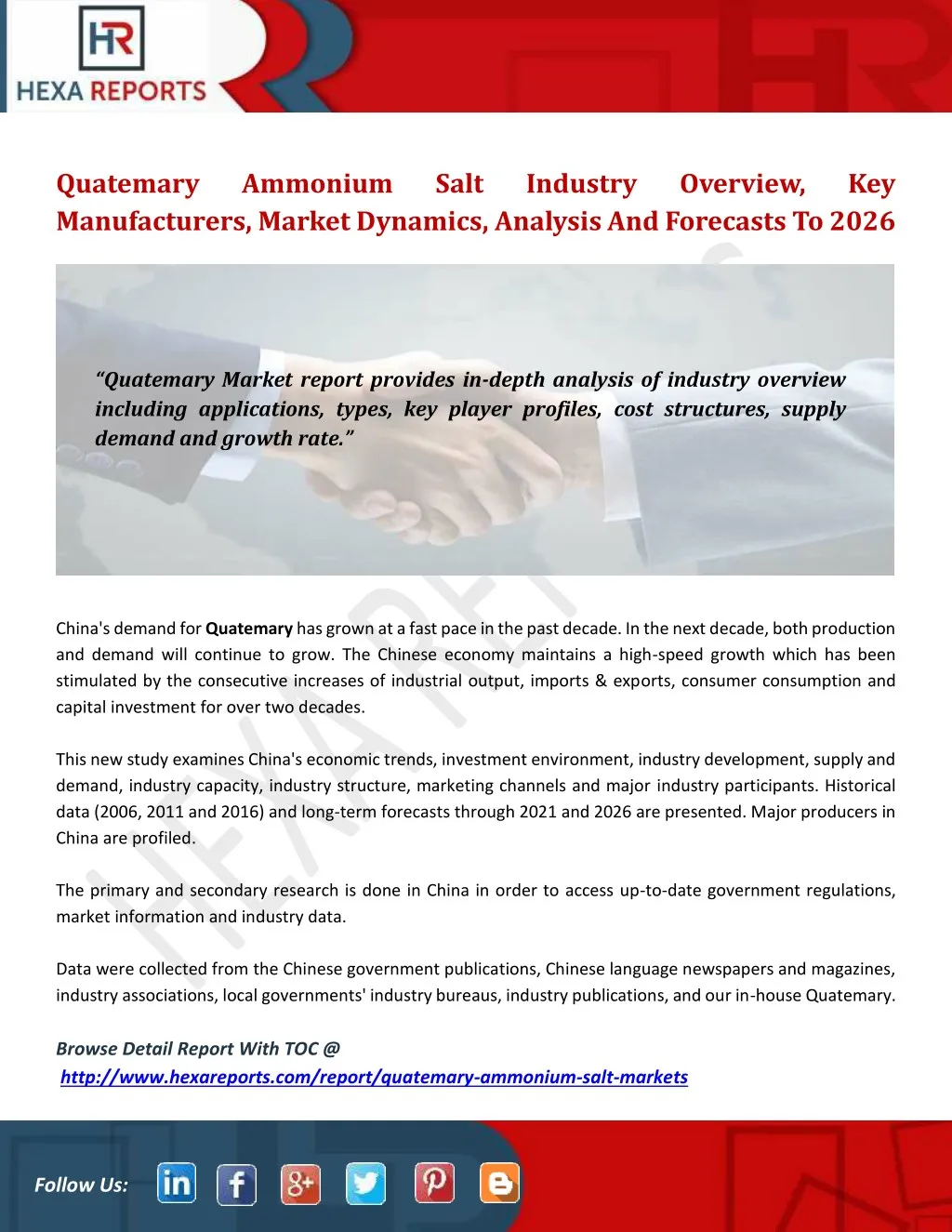 quatemary manufacturers market dynamics analysis