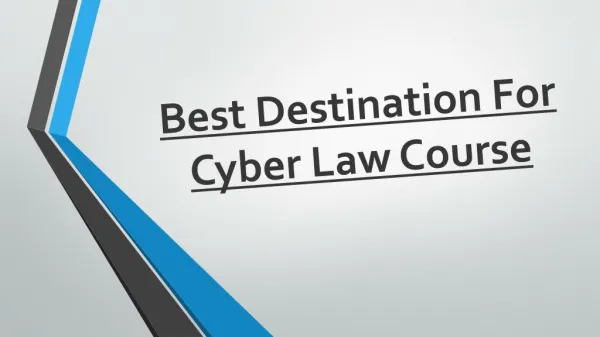 Best Destination For Cyber Law Course