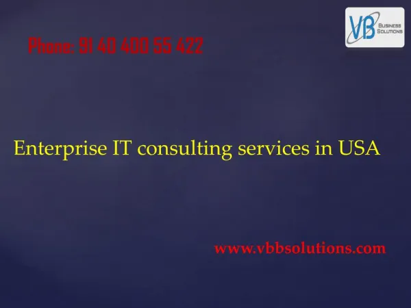 Enterprise IT consulting services in USA