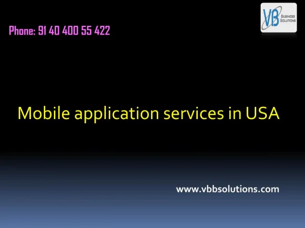 Mobile application services in USA