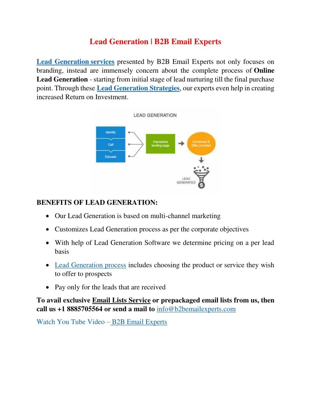 lead generation b2b email experts