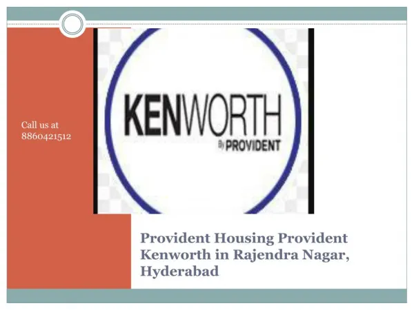 Provident Kenworth - Provident Kenworth Hyderabad 2 BHK New Flats for Sale
