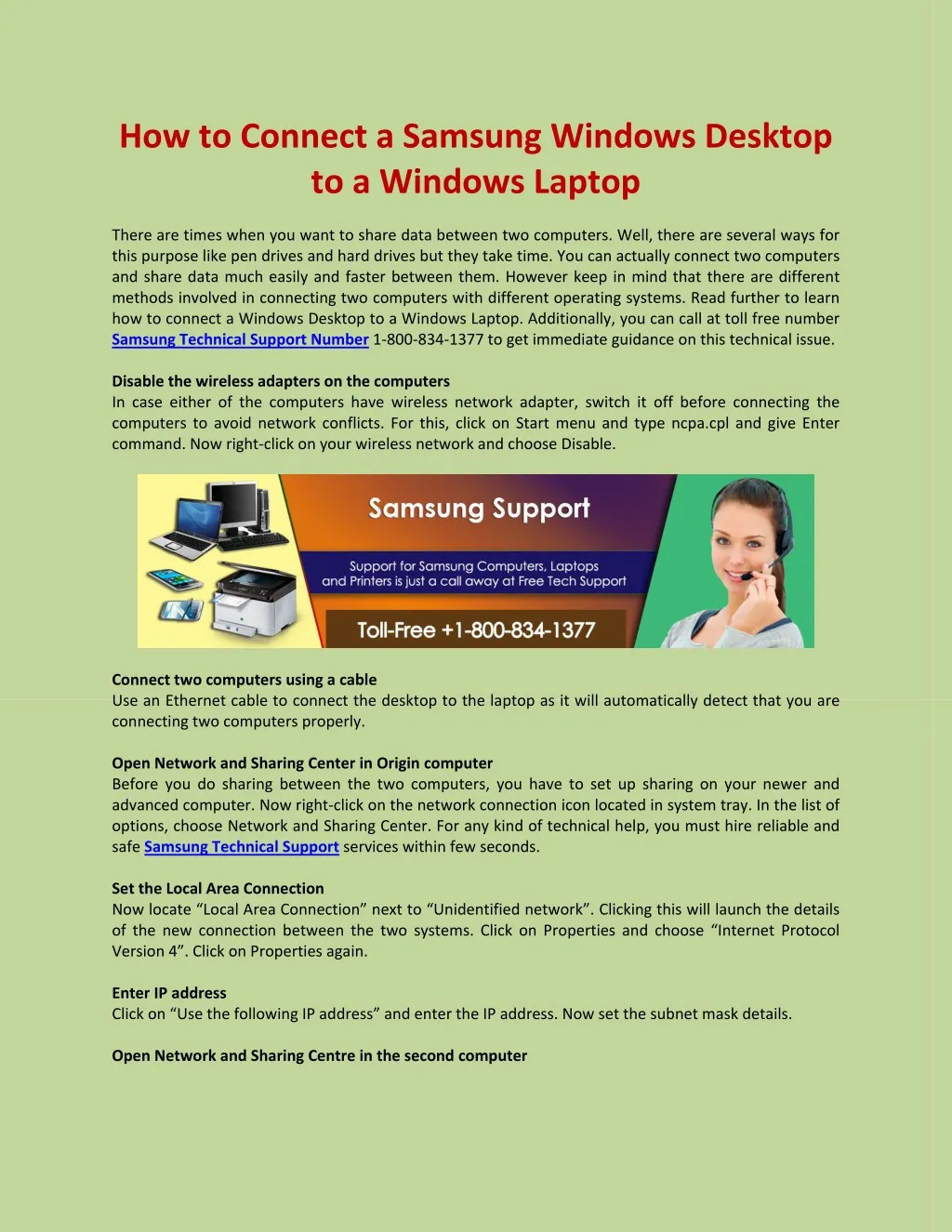 how to connect a samsung windows desktop