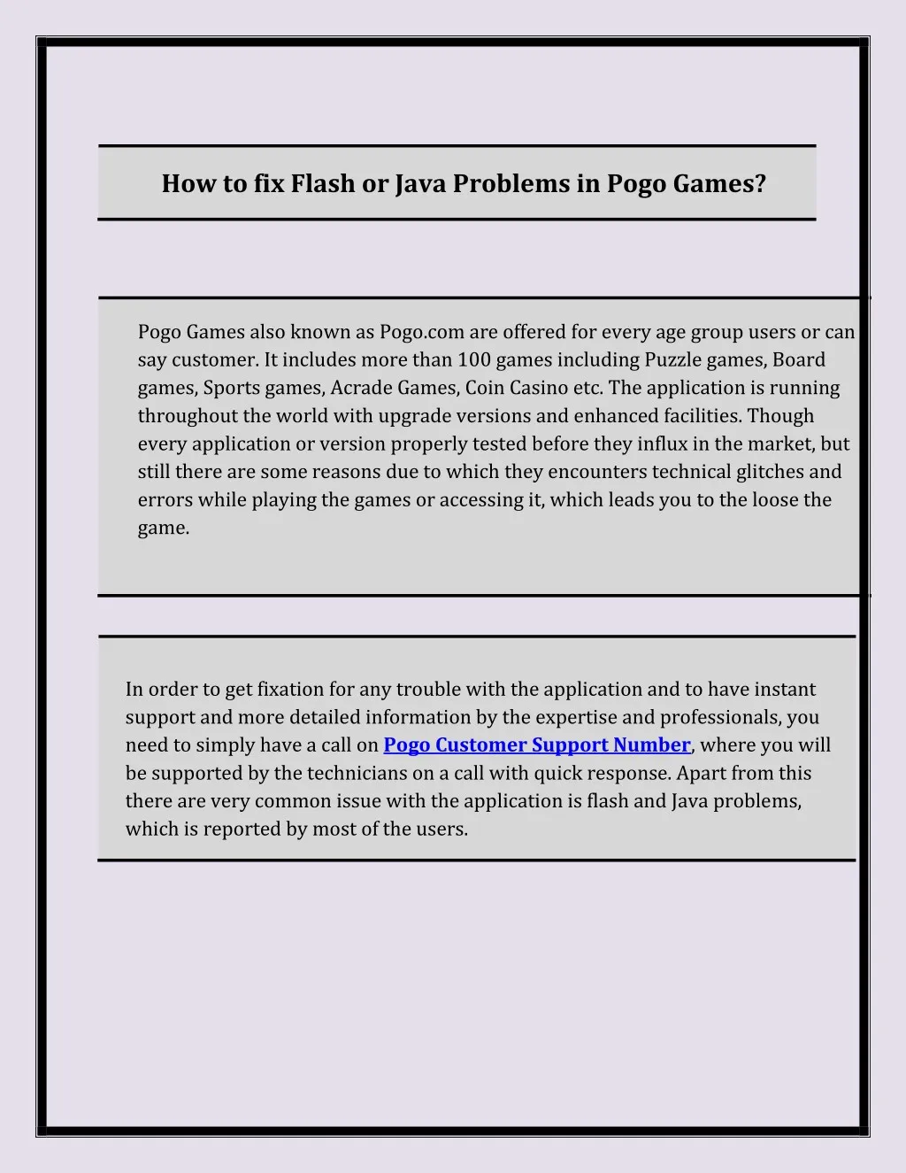 how to fix flash or java problems in pogo games