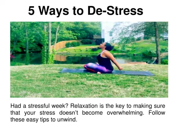 5 Ways to De-Stress
