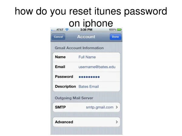 how do you reset itunes password on iphone