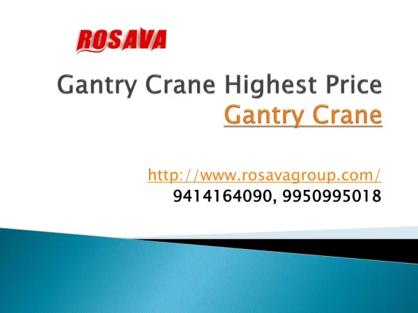 Gantry Crane Highest Price